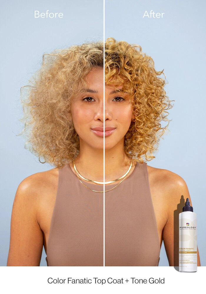 PUREOLOGY Color Fanatic Top Coat + Tone Gold