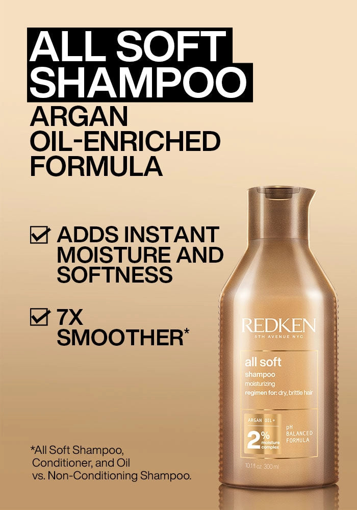 Redken All Soft Shampoo with Argan Oil for Dry Hair