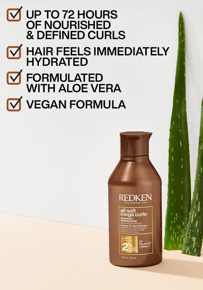 Redken All Soft Mega Curls Sulfate Free Shampoo for Curly and Coily Hair