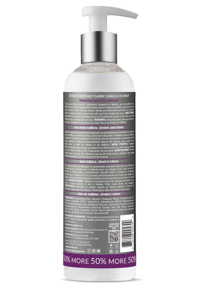 Design Essentials Kukui & Coconut Hydrating Leave-In Conditioner