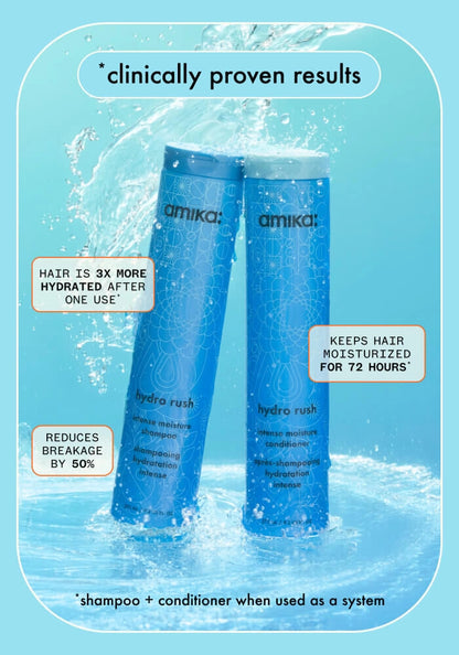 Amika Hydro Rush Intense Moisture Shampoo with Hyaluronic Acid