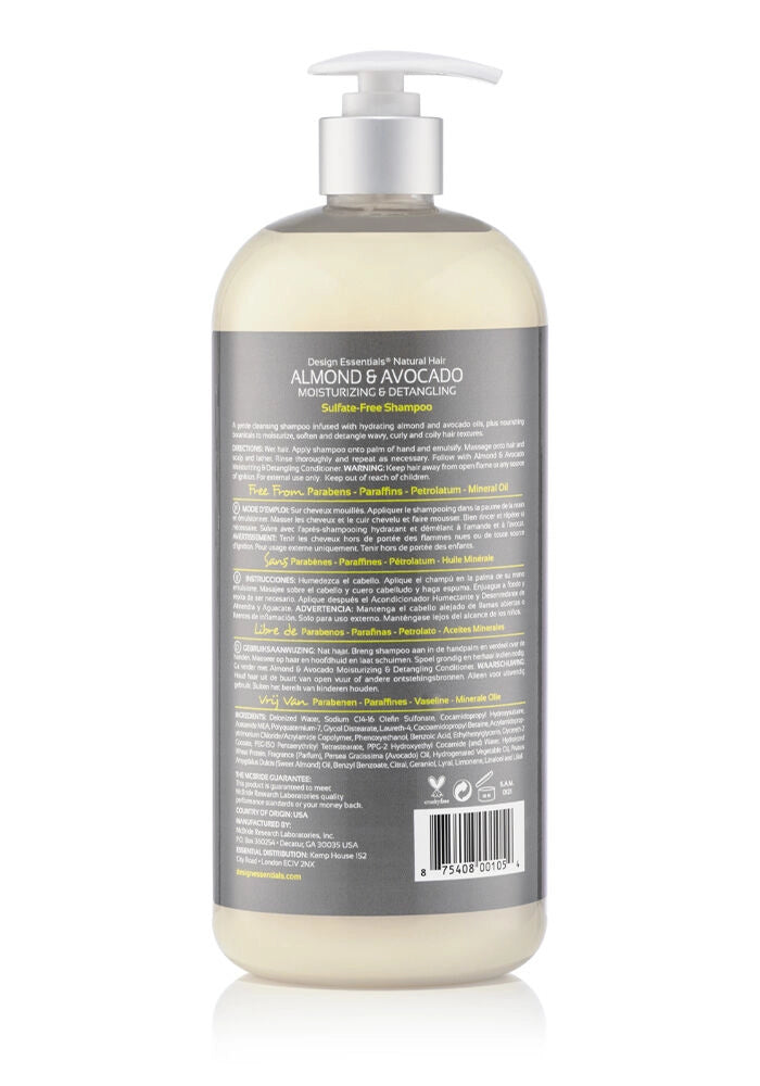 Design Essentials Almond Avocado Moisturizing & Detangling Sulfate-Free Shampoo